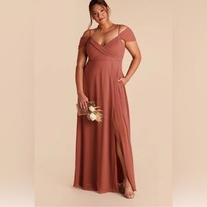 Birdy Grey Spence Bidesmaid Dress 2X NWT Desert Rose has Pockets Cold Shoulder
